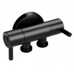 Aqua Matte Black Round Toilet Bidet Spray 1 Inlet 2 Outlet Diverter Only